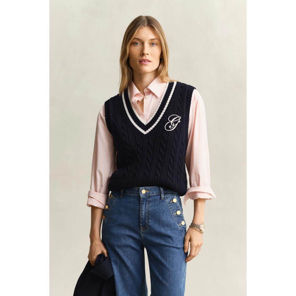 GANT Cable Cable Knit Vest